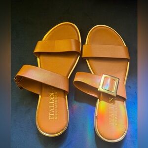 Italian Shoemakers Brown Strap Sandals
